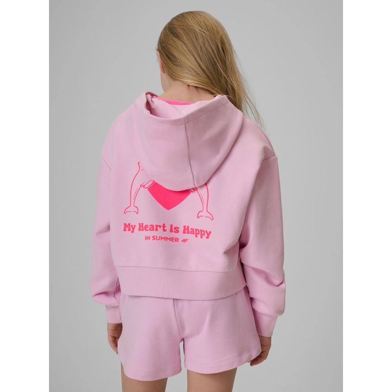 Girls' loose sweatshirt with hood 4F