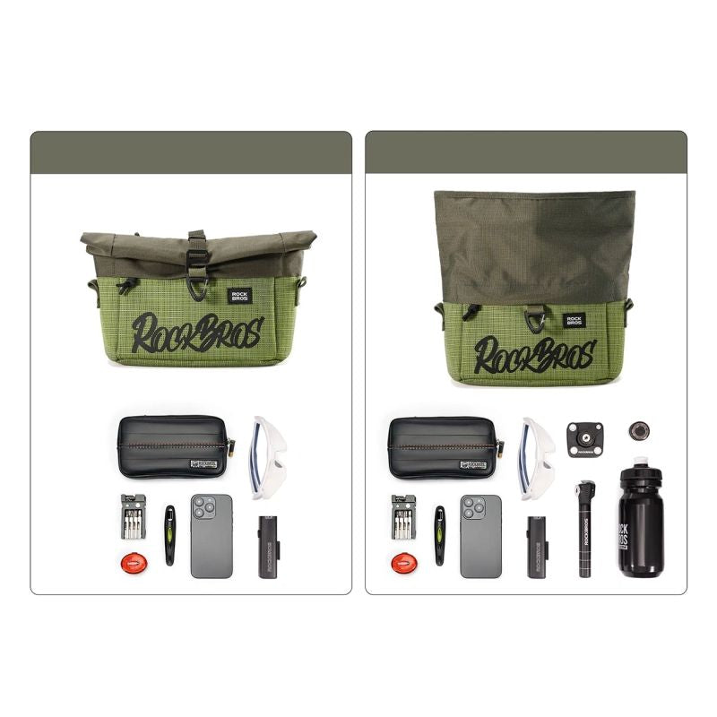 Rockbros W020-1 Foldable Handlebar Bicycle - Green zöld táska