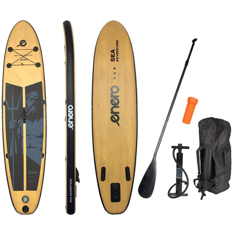 Enero Inflatable board Neptun Wooden 145 kg cm fekete sup