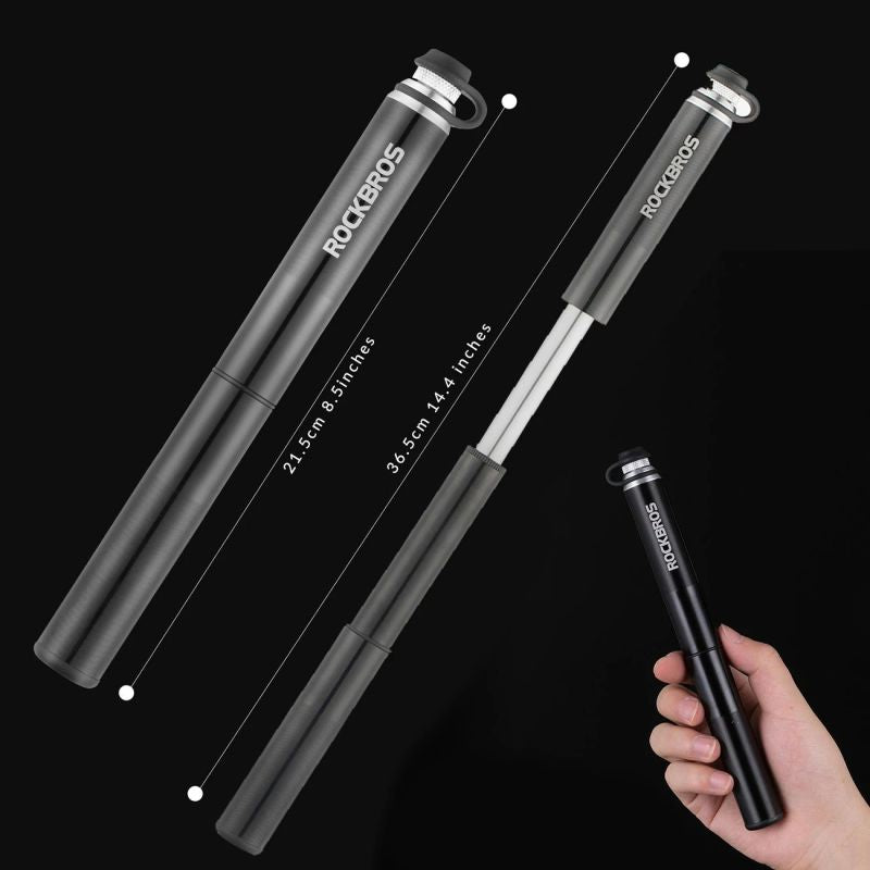 Rockbros JG-PB-004 lightweight bicycle pump with pressure gauge - black fekete pumpa 304004-211902