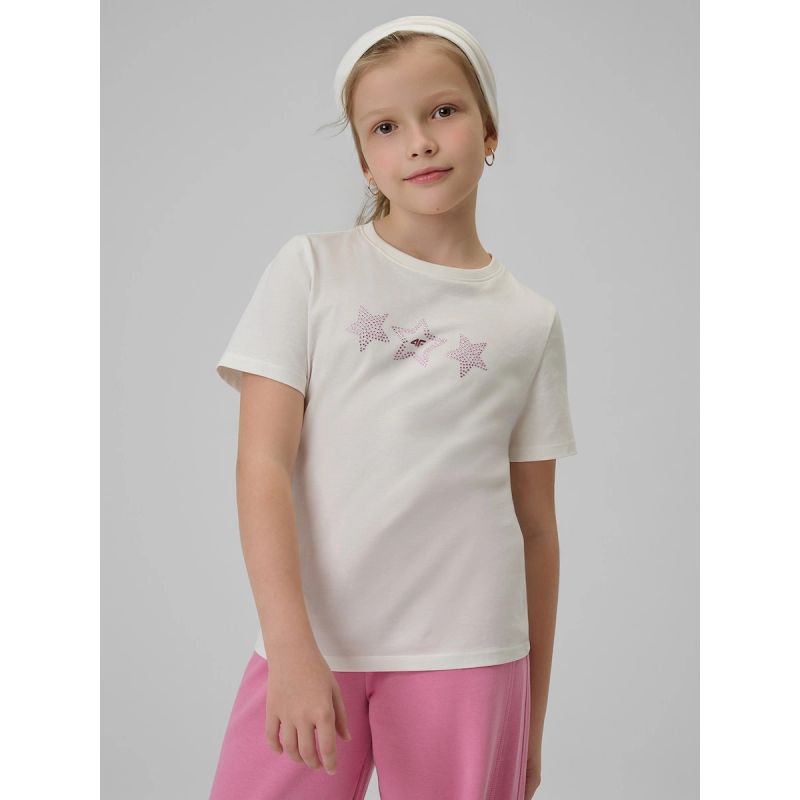 Girls' regular printed T-shirt 4F 4FJRSS26TTSHF3455-11S shirts