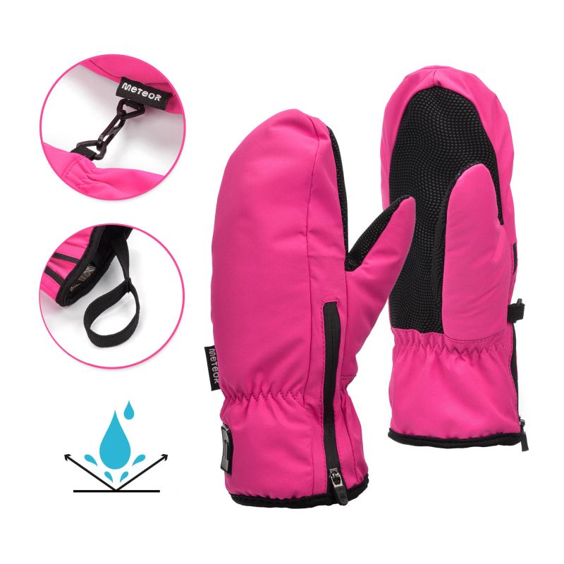 Meteor Juna XS Winter Gloves Pink/Black rózsaszín kesztyű 17719