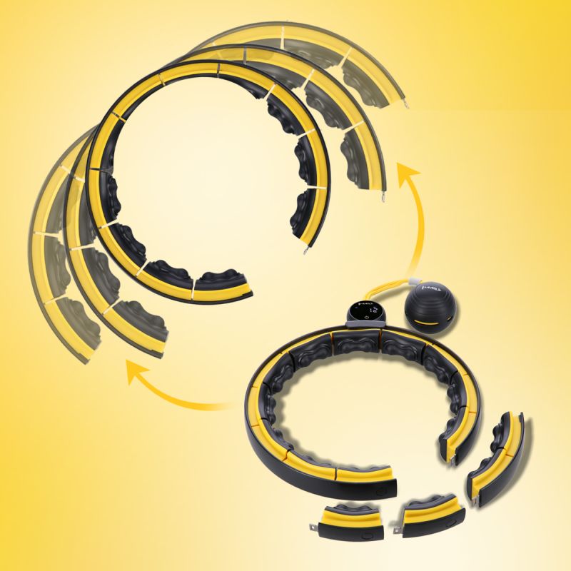 HMS Hhm21 Hula Hop Black/ With Magnets, Tpe Protection And Weight + Counter sárga edzéssegítő 17-44-598