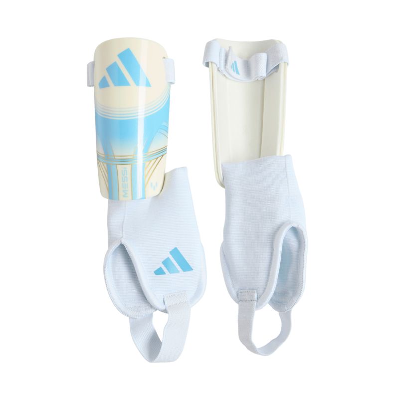 Adidas Messi Match Kids' Soccer Shin Guards White and Blue kék védőfelszerelés KX4137