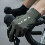 Rockbros cycling gloves spring/summer/autumn, full, size: M - green zielony \ m kesztyű