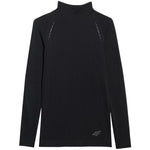 4f Women's longsleeve t-shirt F419 deep black 4FWAW25TFLOF419 20S Ruházat
