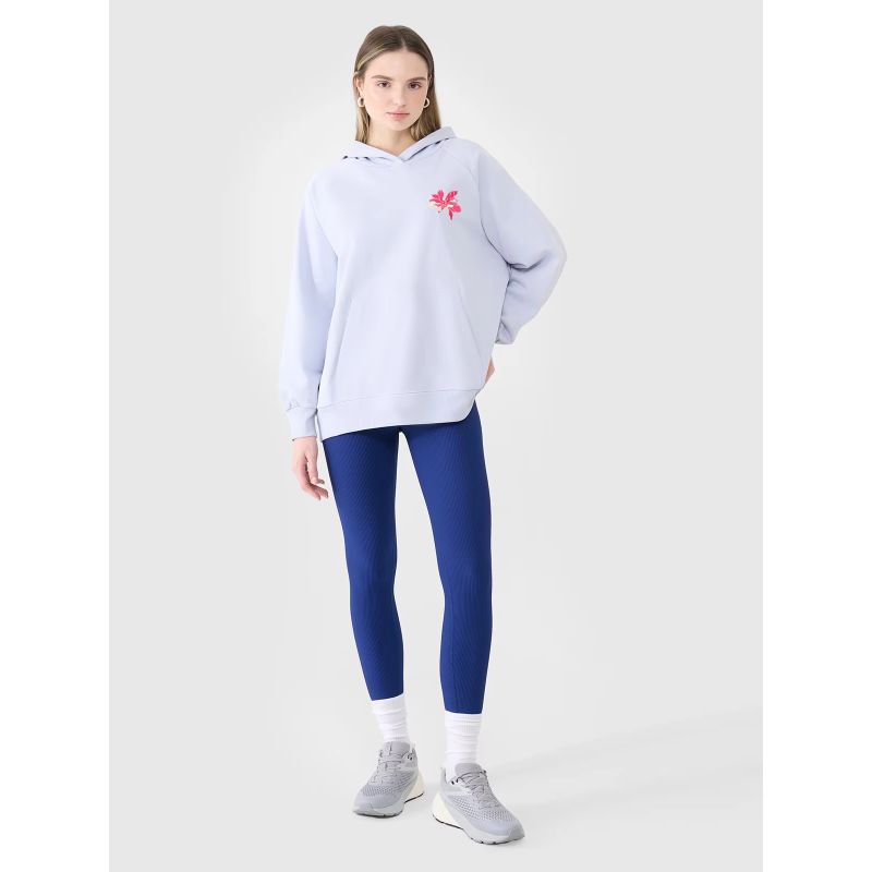 Women's oversize sweatshirt with hood, unzipped, 4F 4FWSS25TSWSF1578-34S xs/s kapucnis pulóver