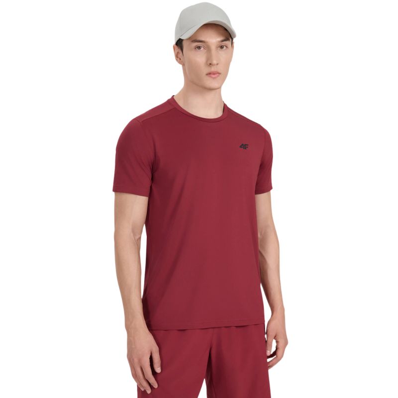 4f Men's T-shirt FNK M1521 dark red 4FWAW25TFTSM1521 61S Ruházat