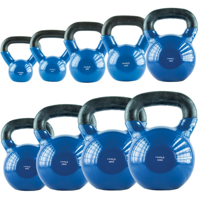 HMS KNV08 BLUE vinyl-coated cast iron kettlebell kék fejpánt 17-64-042