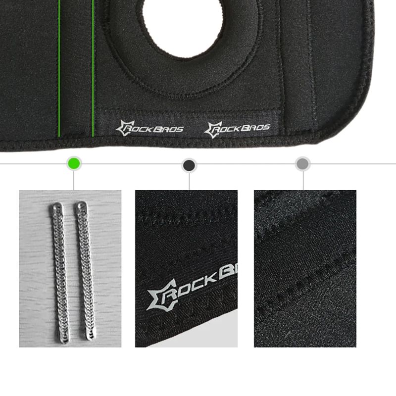 Rockbros sports protector for patella and knee joint, size - black fekete protectors and knee pads