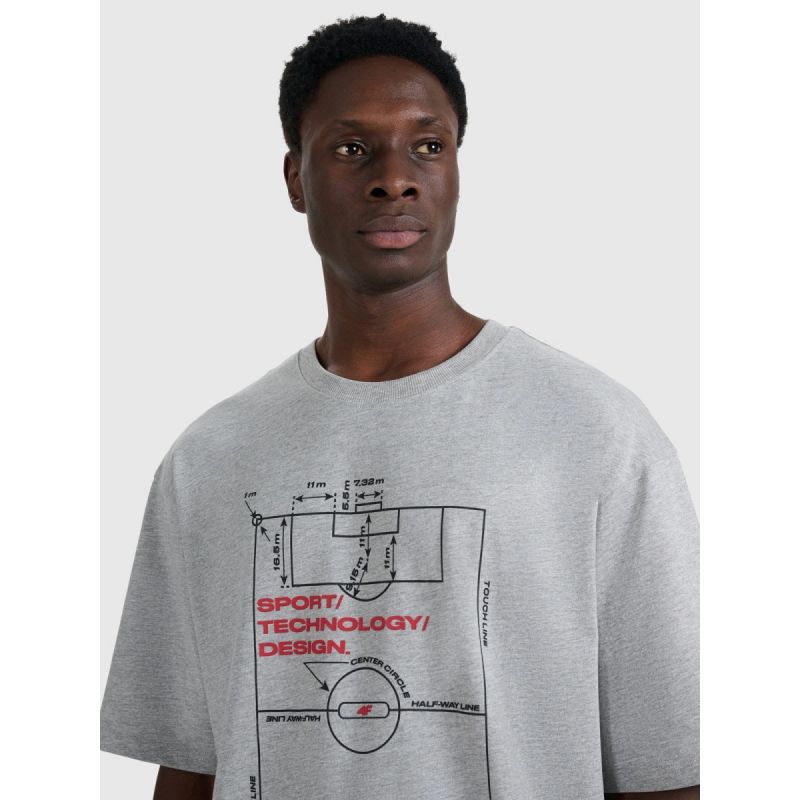 Men's oversize printed T-shirt 4F 4FRAW25TTSHM3257-27M