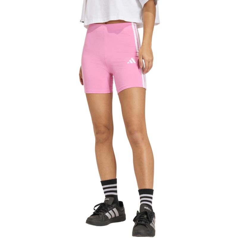 Adidas Women's Essentials 3-Stripes High Waisted Biker Pink 2xs short