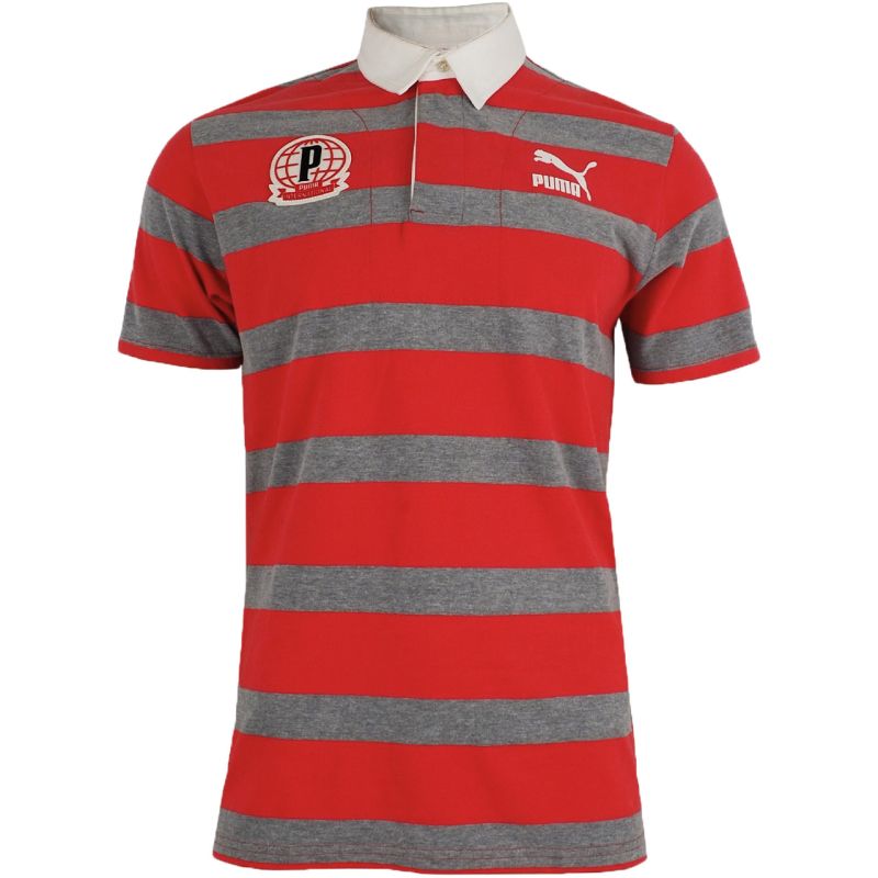 Puma Polo Men's T-Shirt Red and Gray 558241 09 Ruházat