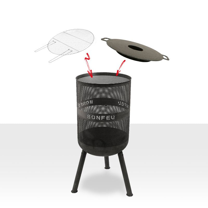 Bonfeu garden fire pit Bonves 45 basket black fekete póló