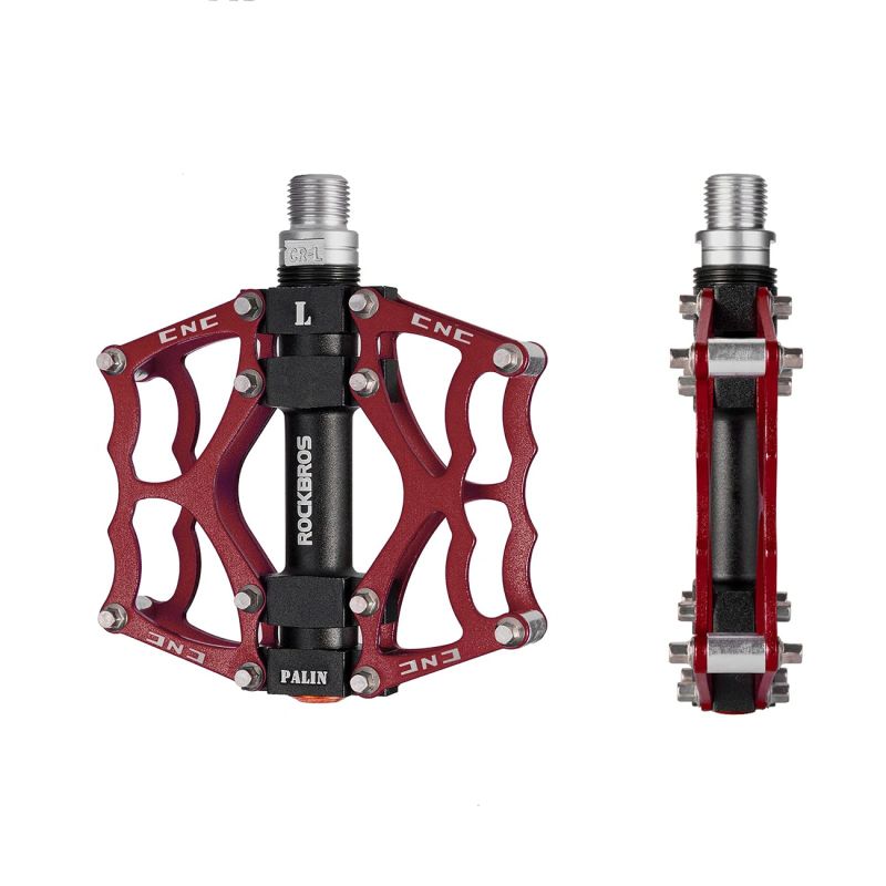 Rockbros 2010-12L Aluminum Platform Bicycle Pedals - Red