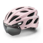 Rockbros Bike Helmet with Visor, Detachable UV Goggles, Detachable Visor, Unisex - Pink rózsaszín kiegészítő 304004-189135