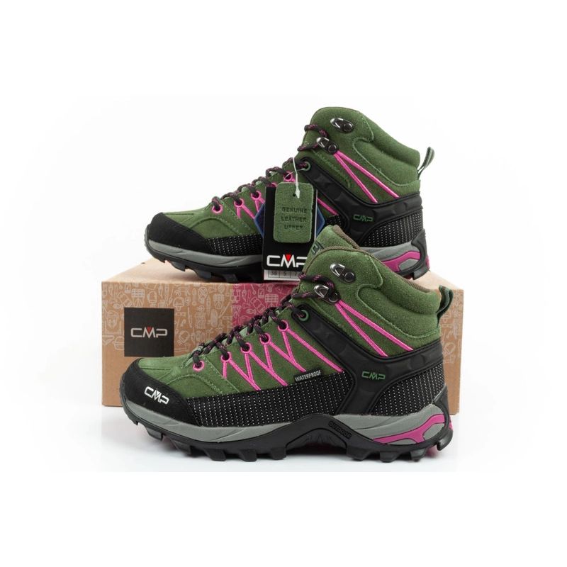 CMP Rigel women's trekking leather durable waterproof ankle boots green zöld cipő
