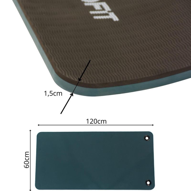Enero CLUB FITNESS MAT WITH HOLES FIT fekete mats, training equipment