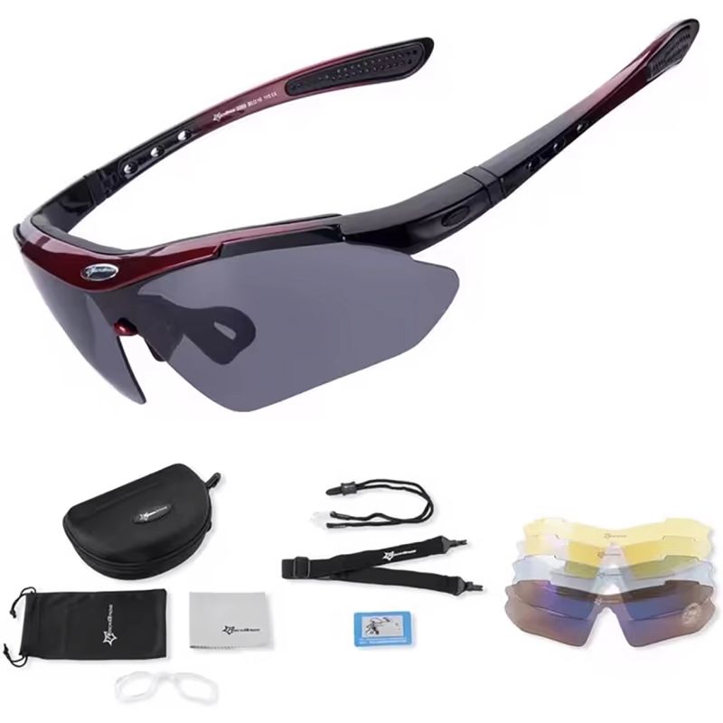 Rockbros 10001 Polarized Cycling Glasses - Black and Red czarny || czerwony training equipment