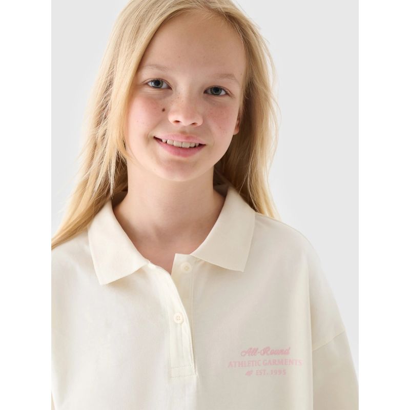 Girls' longsleeve plain 4F Junior 4FJRAW24TLONF438-11S hosszú ujjú póló