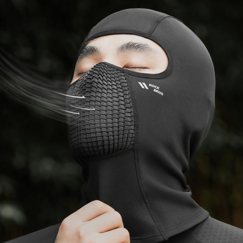 Rockbros Fleece Bicycle Balaclava - Black czarny balaclavas