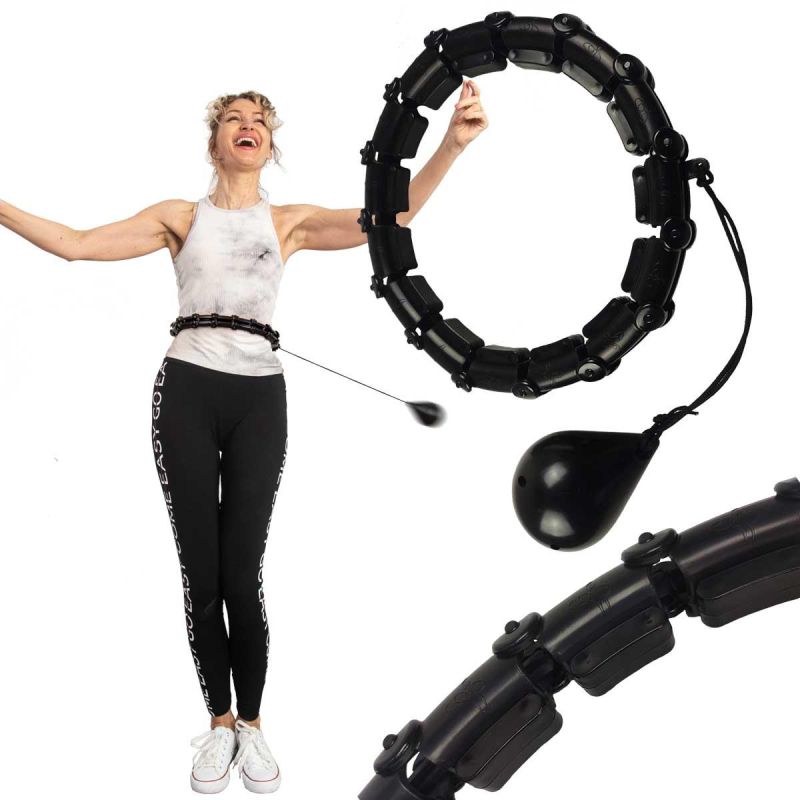 Enero Hula Hoop with Massager and Weights, Black, Energo Fit fekete training equipment