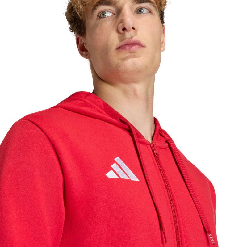 Men's adidas Entrada 26 FZ Hoody red KF5944 piros kapucnis pulóver