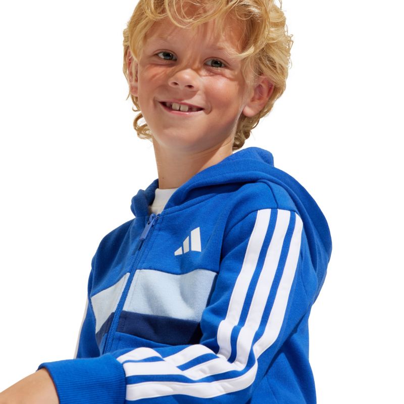 adidas Seasonal Essentials Tiberio 3-Stripes Fleece Tracksuit for Kids Blue JC7488 General