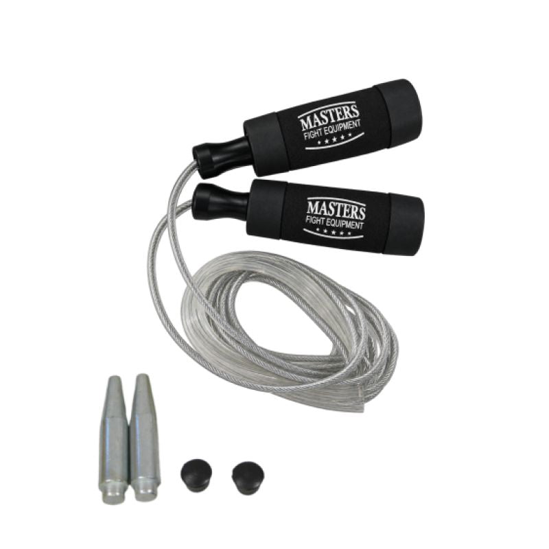MASTERS FIGHT EQUIPMENT Boxing Jump Rope with Weights 2 x 160 g SBP-W fekete edzőfelszerelés 09455-P02