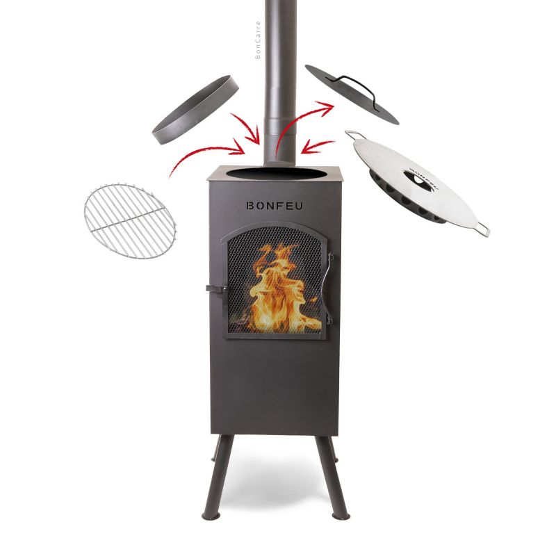 BonFeu BonCarré Garden Fireplace Black fekete hátizsák