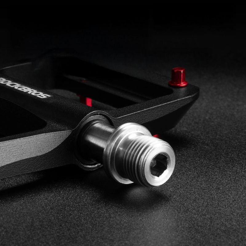 Rockbros Platform Bicycle Pedals with Titanium Axle and Magnesium Alloy Bearings - Black