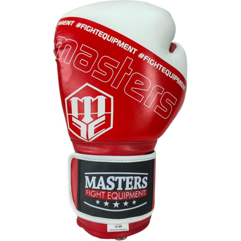 MASTERS FIGHT EQUIPMENT RPU-FOLK Boxing Gloves 12 oz White-Red piros kesztyű 013505-12