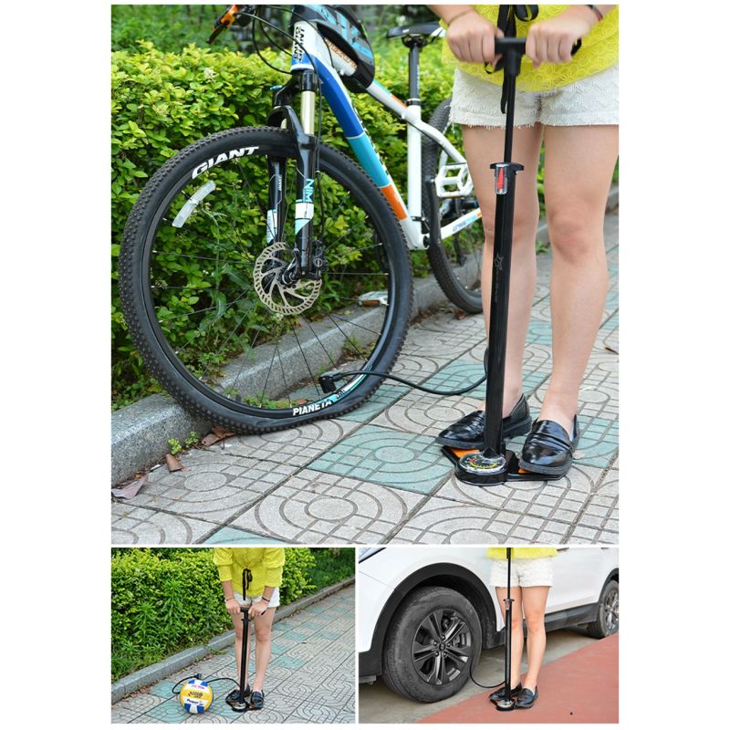 Rockbros Floor Pump with Pressure Gauge - Black and Orange narancssárga pumps