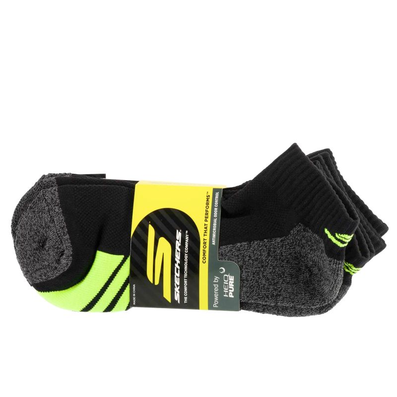 Skechers 3pk Mens 1/2 Terry Q-Black Socks S114981-HBLK Black 41-46 General