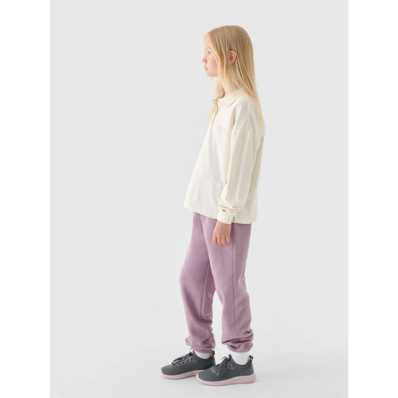 Girls' longsleeve plain 4F Junior 4FJRAW24TLONF438-11S hosszú ujjú póló