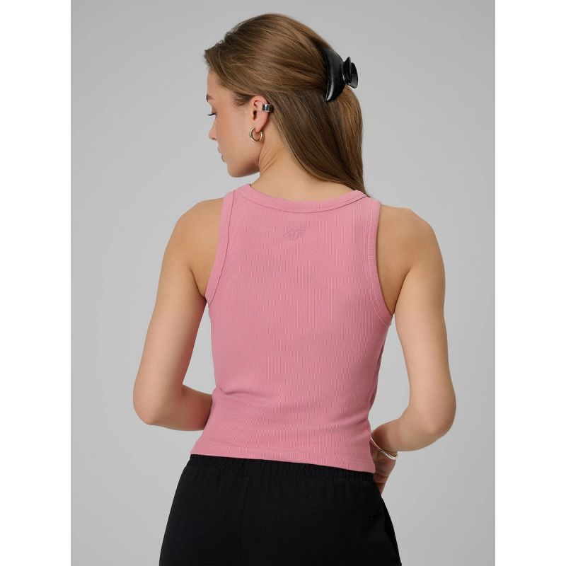 Women's slim ribbed knit top 4F