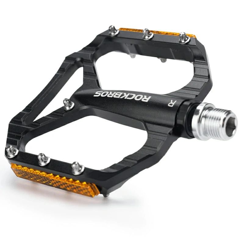 Rockbros C700 Reflective Aluminum Platform Bicycle Pedals - Black