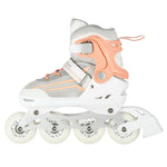 NILS Extreme NH18190 2in1 inline skates, white and pink, size S (29-33), with replaceable hockey blade rózsaszín sípcsontvédő