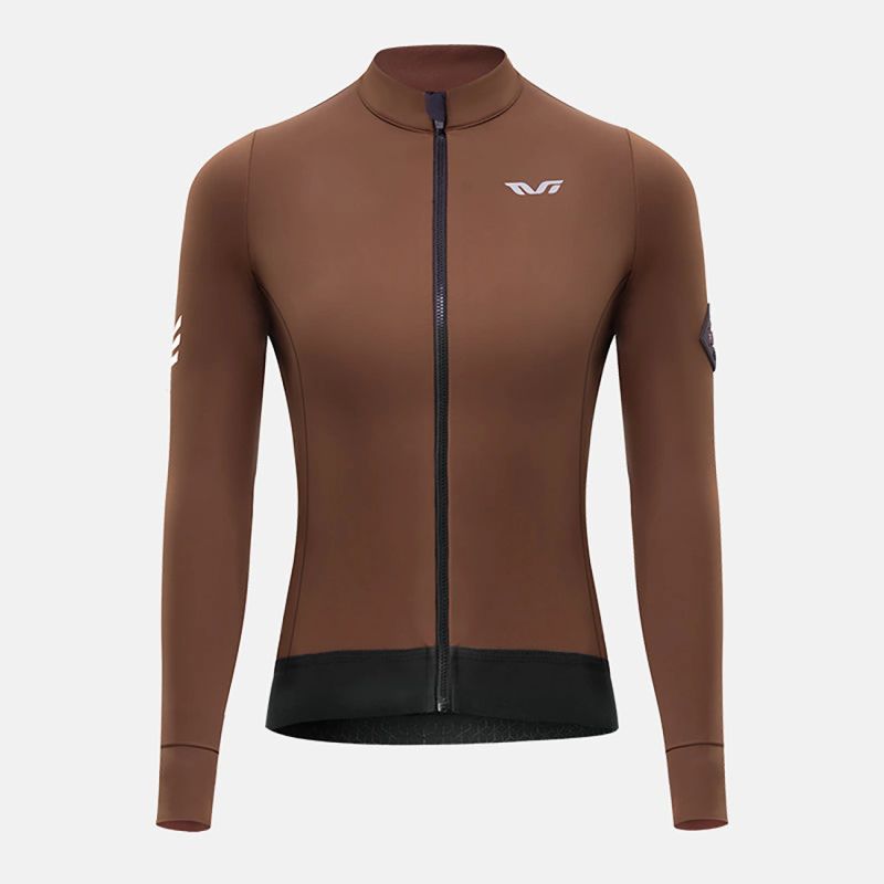 Rockbros TVI women's cycling jersey insulated autumn/winter S - brown s \ brązowy kötött sapka 15310007004-211735