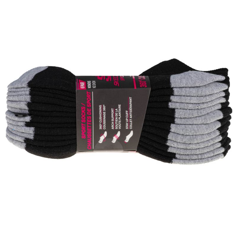 Skechers 6pk No Show Socks S108264-BLK Zokni