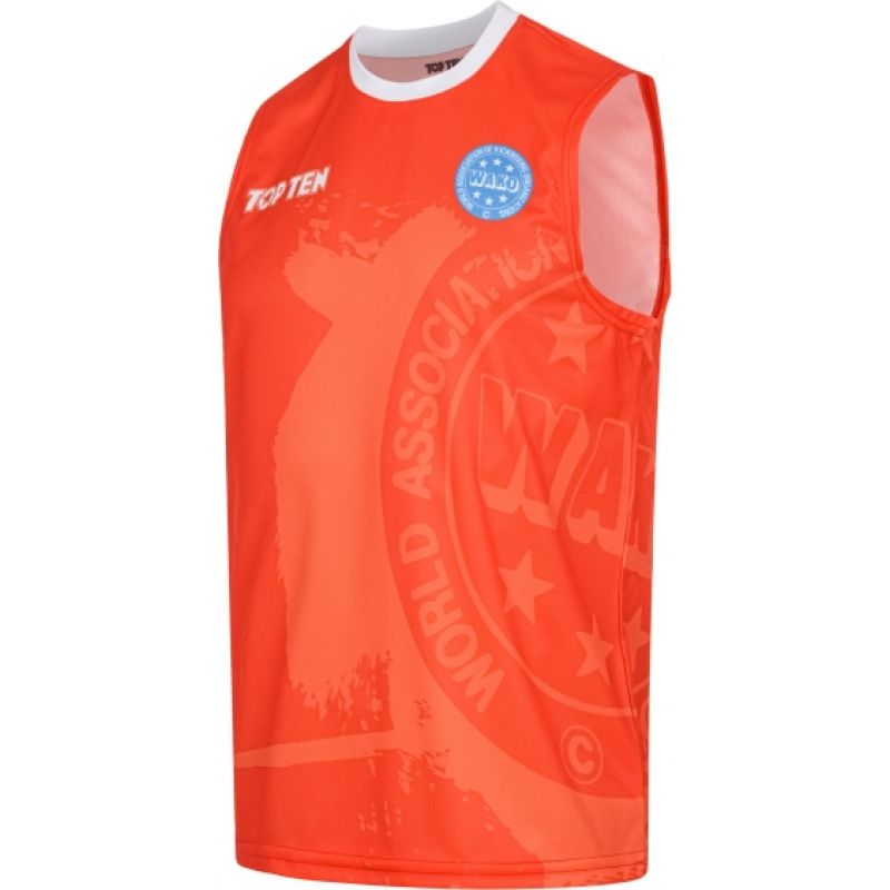 TOP TEN Kick light sleeveless top (WAKO APPROVED) czerwony+m póló