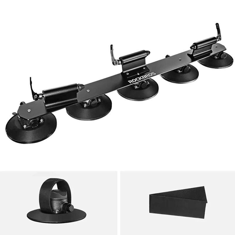 Rockbros Suction Cup Roof Rack for 3 Bikes - Black