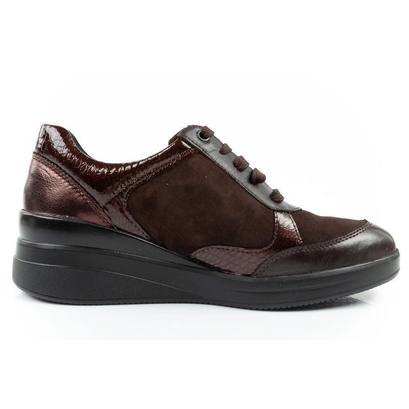 Scholl Emma Laces Women's Sports Leather Brown Platform barna shoes