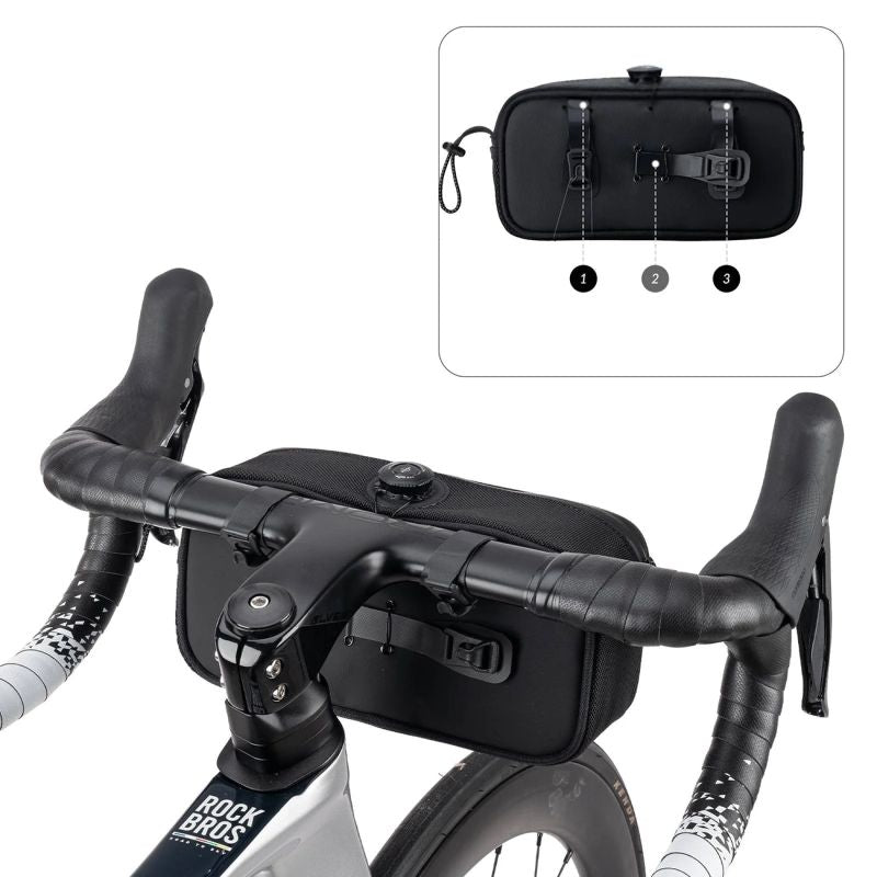 Rockbros TL001 ROAD TO SKY 1.9L Handlebar Waterproof - Black czarny sporttáska 5907769384219-211529