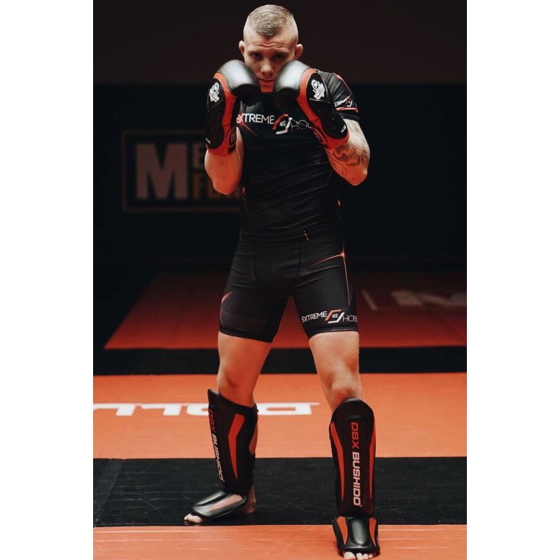 DBX Bushido Shin Guards - Phantom Red piros protectors and knee pads