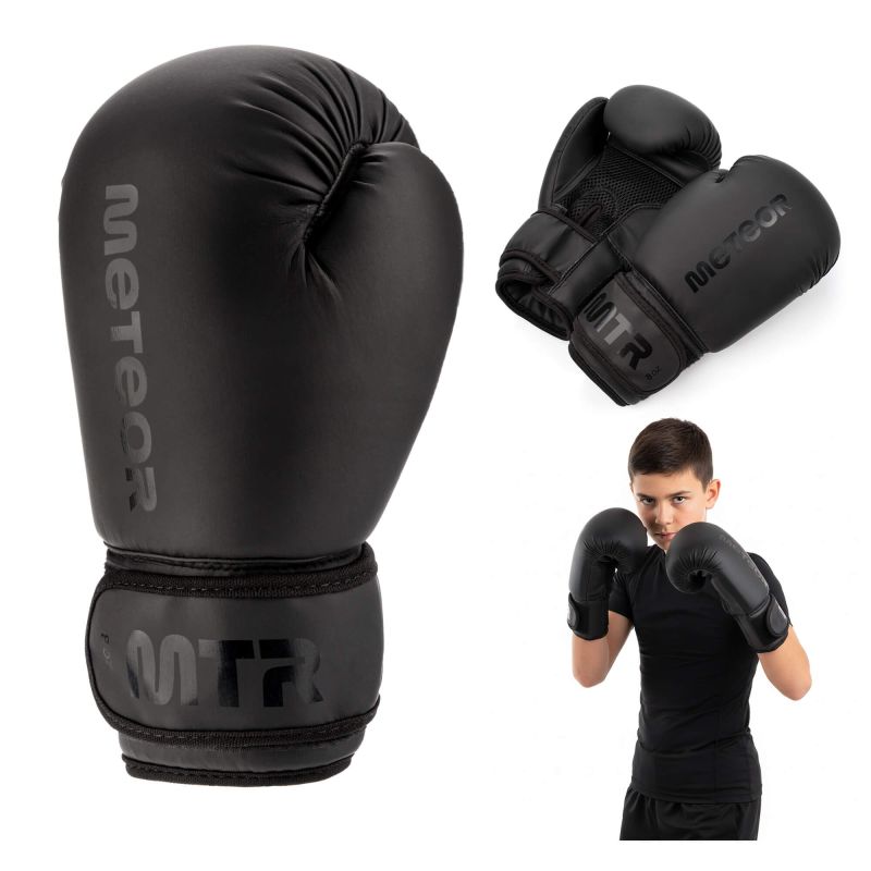 Meteor 8 oz Training Boxing Gloves, Velcro, PU uniw kesztyű