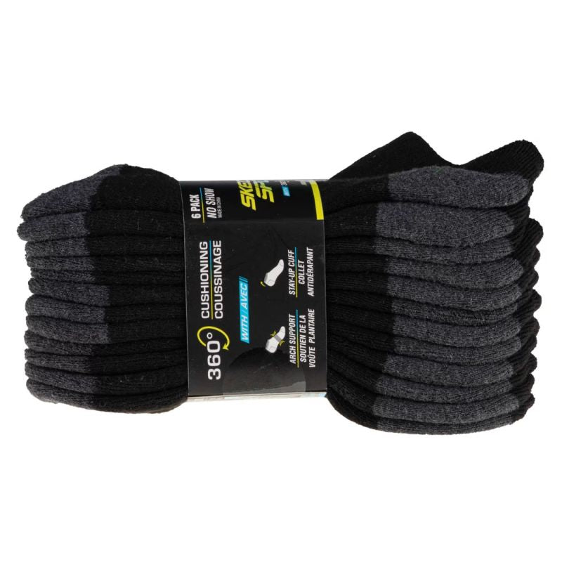 Skechers 6pk No Show Socks S108264-BLK Zokni
