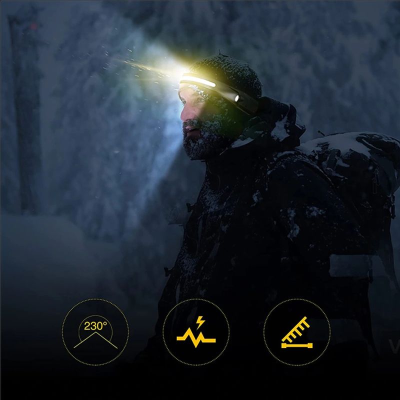 Wozinsky WLC-1200 350lm CREE LED Headlamp IPX4 with Motion Sensor - fekete elektronika 304004-210630