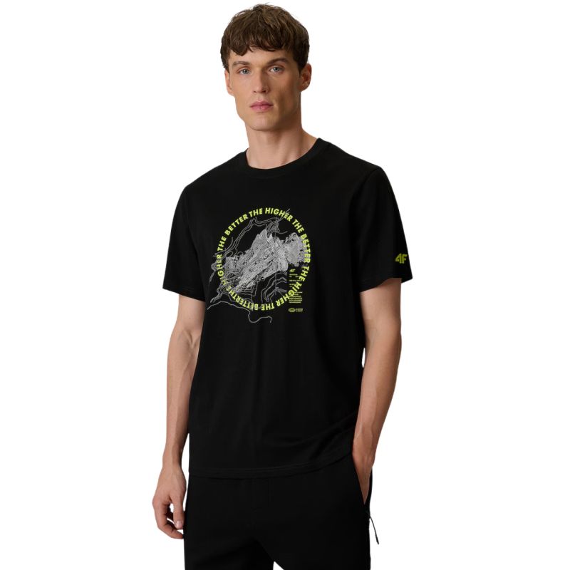 4F Men's T-shirt M2822 deep 20S fekete póló