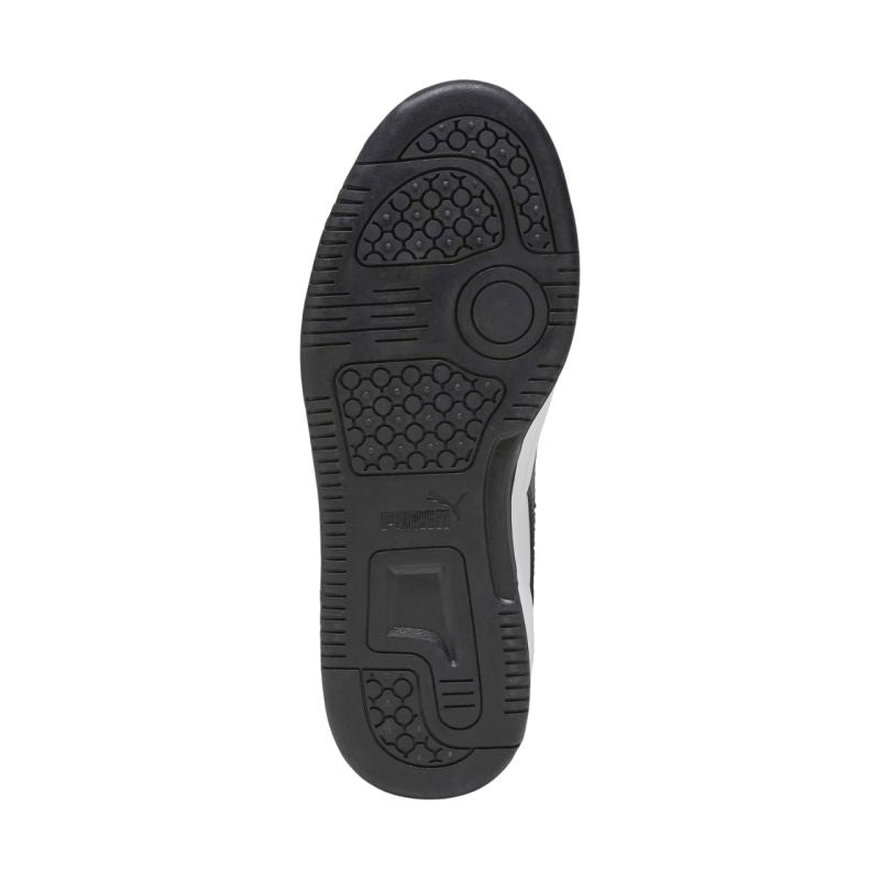 Puma Rebound V6 Lo Mid kids' shoes white and black 393833 01 Cipő